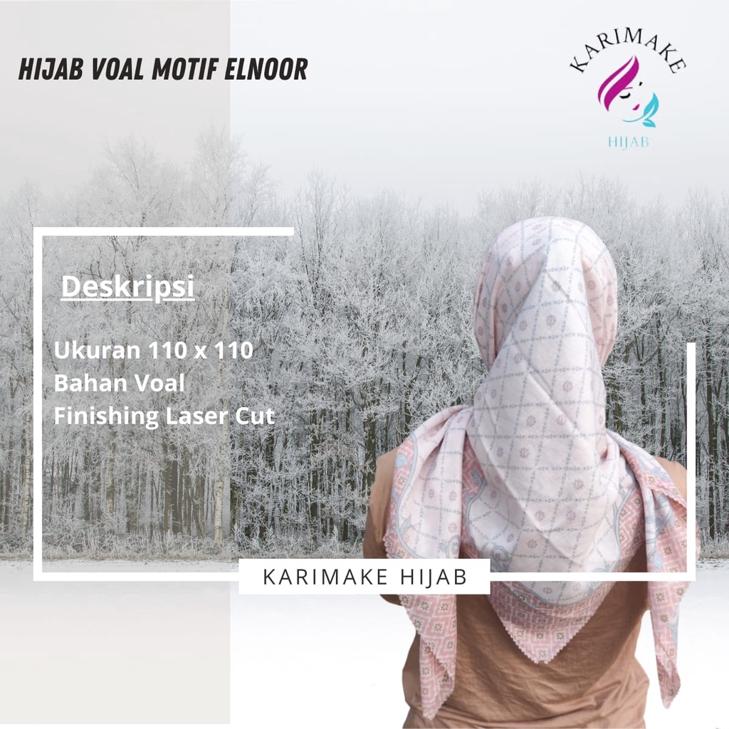 Karimake Hijab / Kerudung Segi Empat Motif Elnoor