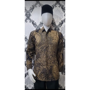 Baju Batik Pria Panjang Katun Halus Motif Terbaru Moder Klasik Kantor Laki-laki