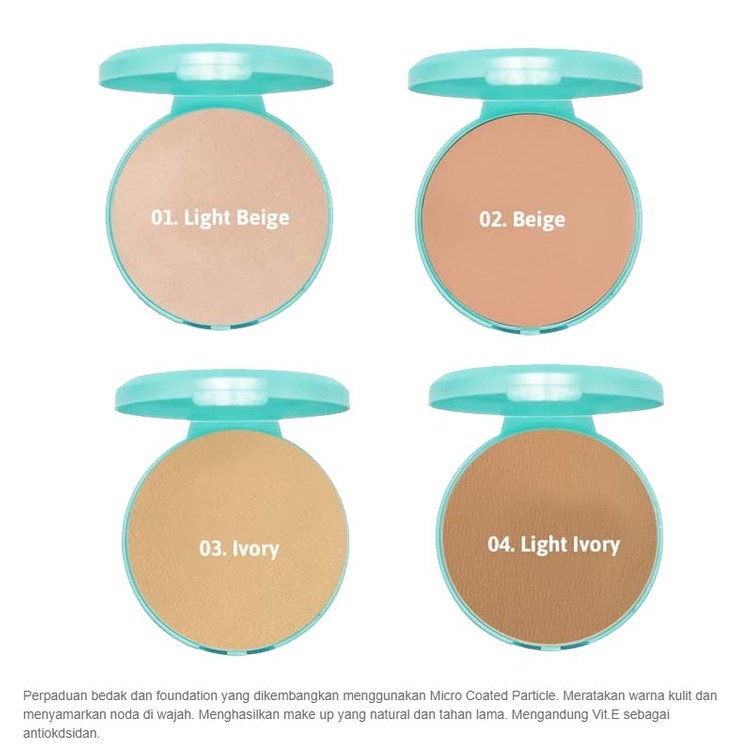 Wardah Everyday Luminous Two Way Cake | Bedak Padat Halus dan Ringan Matte Finish Dengan Kandungan Vit E | Kemasan Full dan Refill