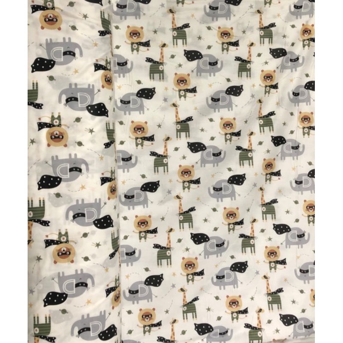 Kain Sprei Meteran Bahan Katun CVC Premium Motif Herro Animal Esra