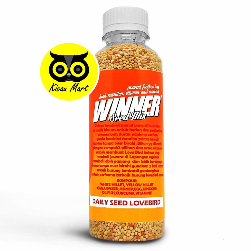 PAKAN MAKANAN HARIAN BURUNG LOVEBIRD BIJI BIJIAN MILET MILLET WINNER DAILY MIX SEED PWLEESR