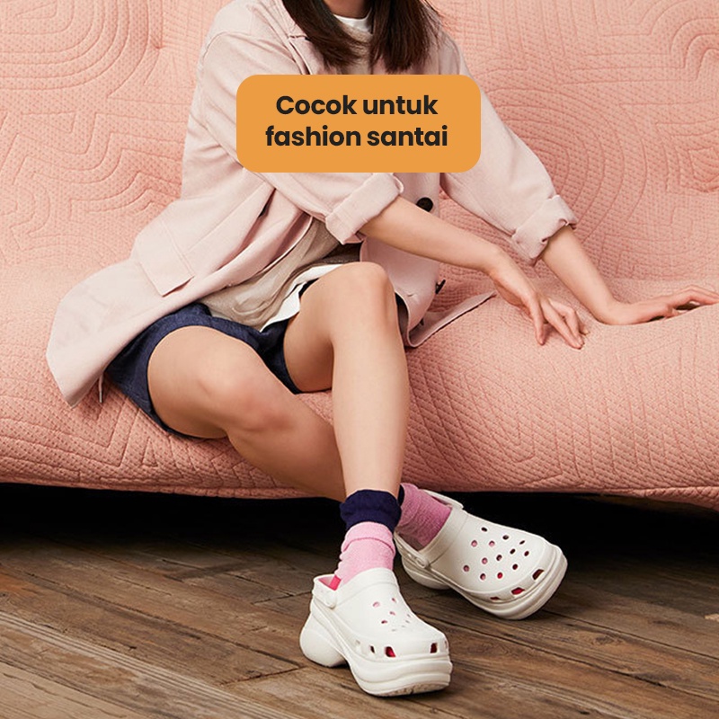 Mainland Sandal Baim Slop Wanita Sendal Crocs Lubang Pin Jibbits Tempelan Stiker Lucu Kekinian HSN124