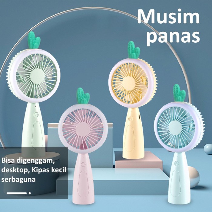 Goojodoq Kipas Mini Led Cactus Terbaru / Mini Fan Portable /Kipas