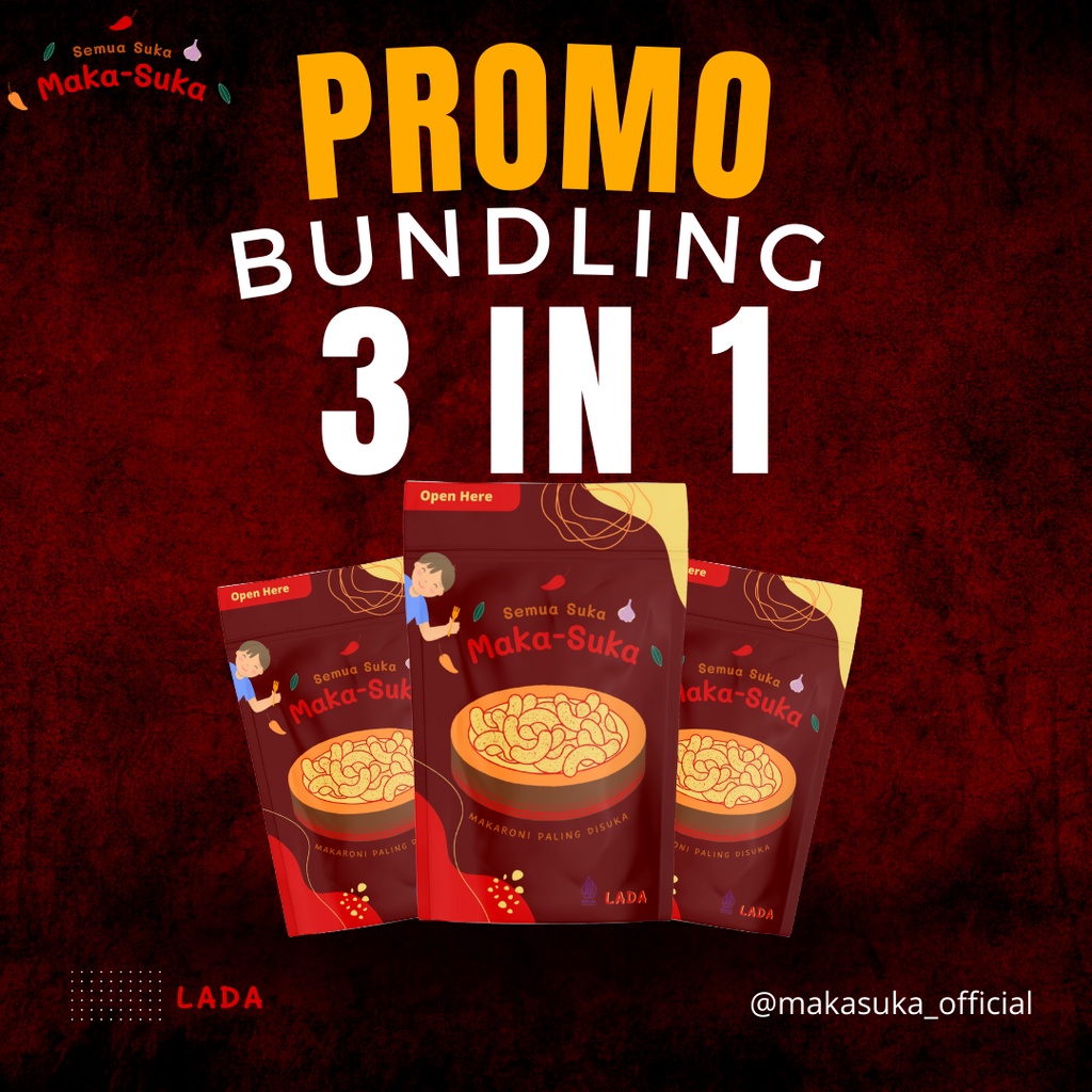 

Promo Bundling - Maka-Suka Makaroni - 3 Rasa - 150gr x 3