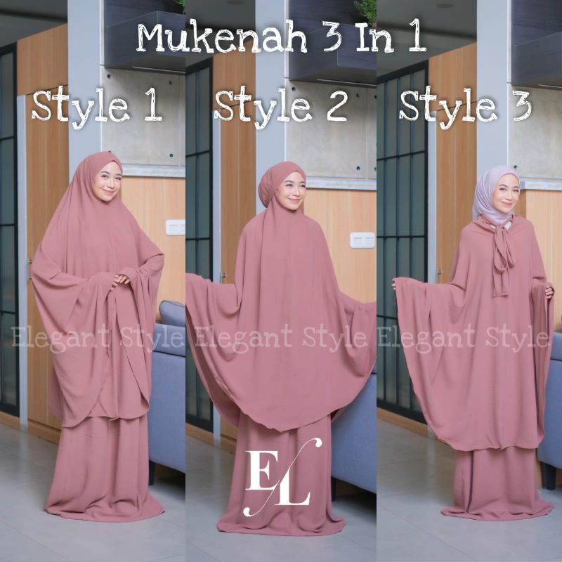 MUKENAH LESTI MUKENA DEWASA JUMBO  DAILLY ZIPER 3IN1 CRINCKLE VIRALL