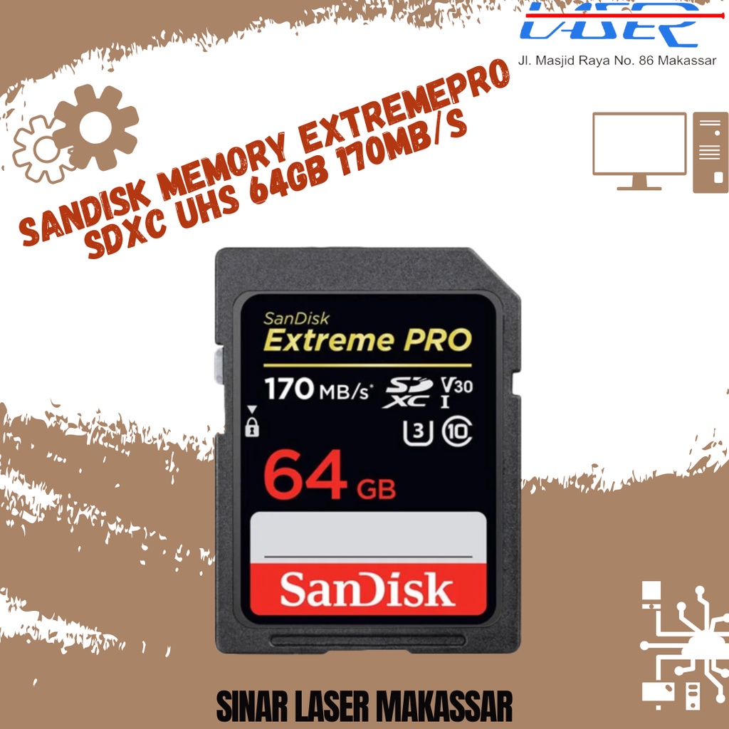 MEMORY MEMORI SANDISK EXTREMEPRO SDXC UHS 64GB 170MB/S  /  MEMORY MEMORI SANDISK EXTREME SDXC 128GB 