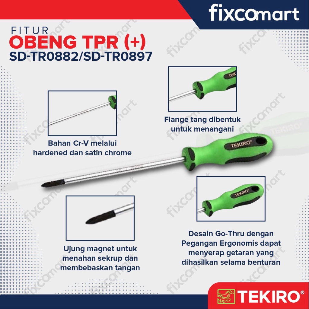 TEKIRO Obeng TPR (+) PH0 X 150 mm