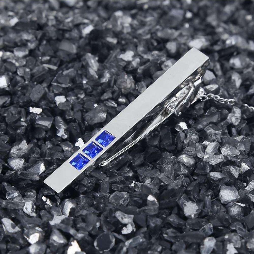 Agustina Pria Kerah Klip Trendi Elegan Fashion Perhiasan Pakaian Non- Cedera Mencegah Paparan Rumbai Bermutu Tinggi Kristal Dasi Klip