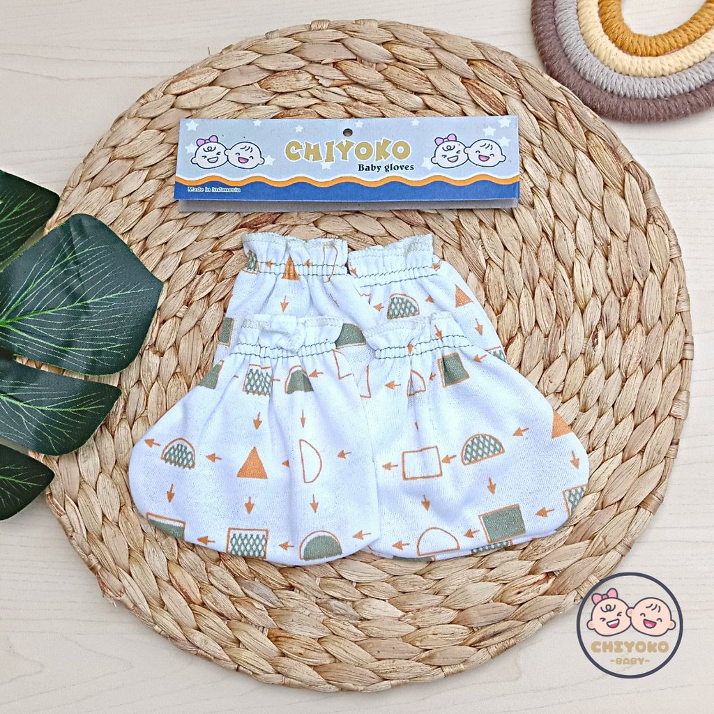 3 Set / 3 Bungkus Sarung Tangan Bayi Dan Sarung Kaki Bayi Serian HIJAU Chiyoko Baby