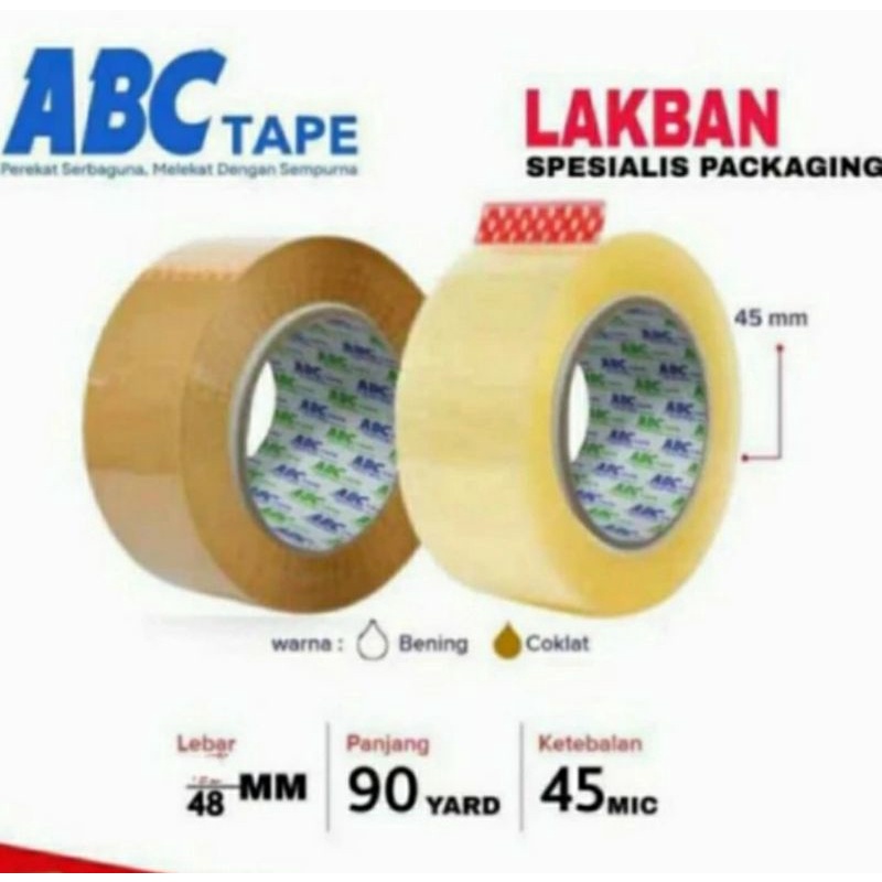 

Lakban Plakban ABC 90 Yard x 48 mm