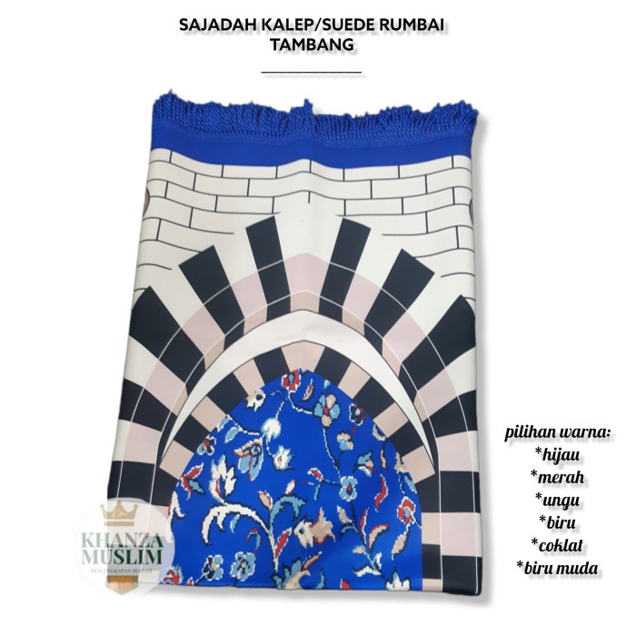 Sajadah SAJADAH SUEDE TURKI/SAJADAH KALEP TIPIS MURAH 70X110 - Biru, medium 50x110(L4X7) Sajadah Wan