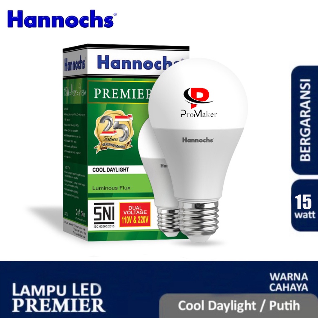 Hannochs Premier Lampu LED 15 Watt CDL Putih SNI Original