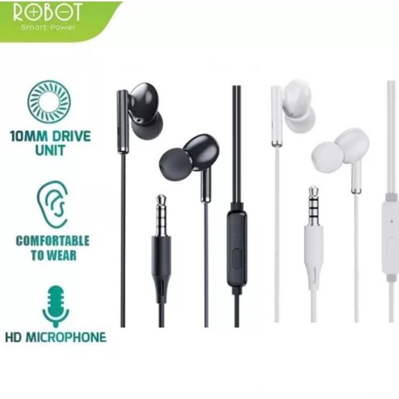 Earphone ROBOT RE602 Powerful Bass High Definition - Robot RE602 Wired Earphone