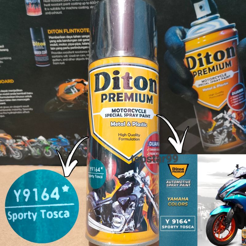 Pilok Cat Diton Premium Sporty Tosca 9164 Hijau Tosca 400cc Tahan Bensin.Cat Semprot Pylok