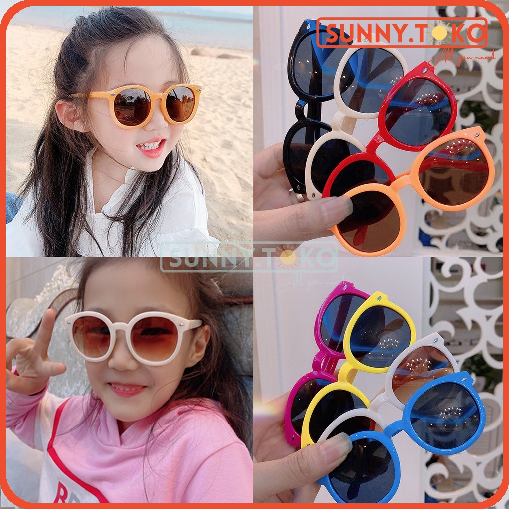 kacamata anak kacamata Bulat hitam anak laki fashion terbaru tinggi berkualitas bayi gaya perempuan cewek sunglasses murah kecil kacamata