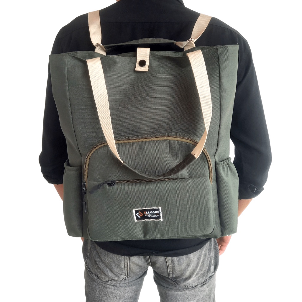 TOTE BAG BACKPACK l Pria / Wanita Multifungsi Tas laptop