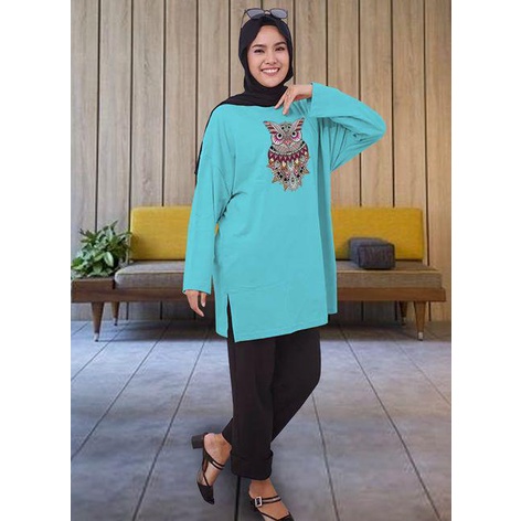 BLOUSE OVERSIZE LENGAN PANJANG LD 130CM DTF OWL BATIK