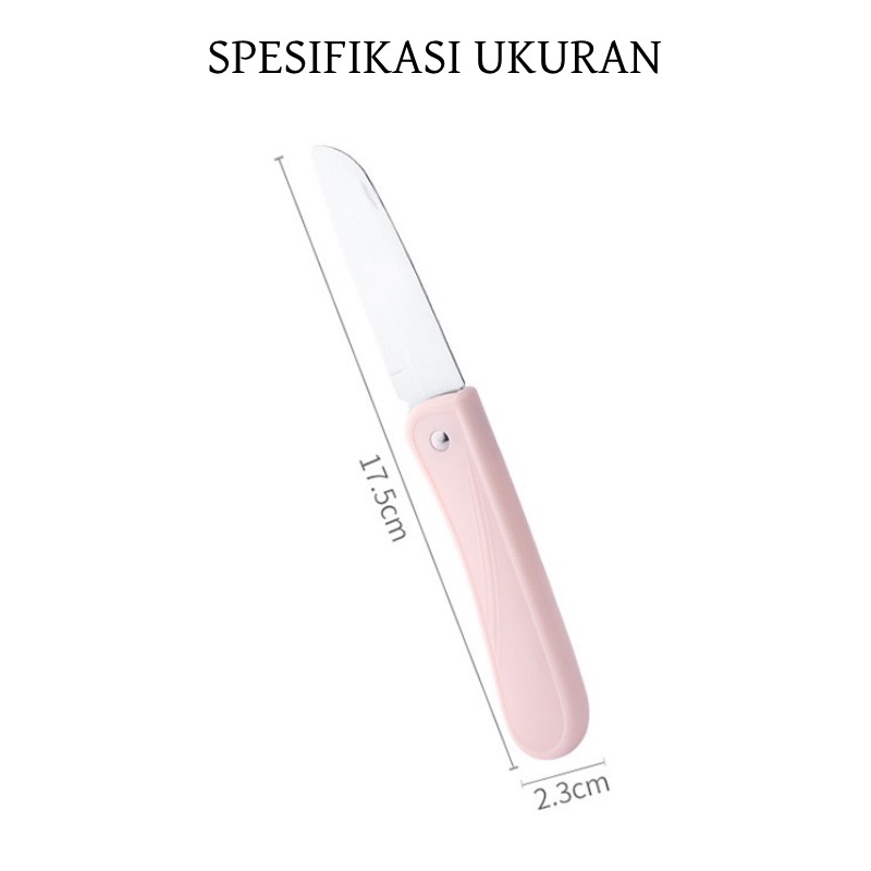 [XOQ] PISAU LIPAT STAINLESS / PISAU PENGUPAS DAN PEMOTONG SAYUR DAN BUAHAN / PISAU DAPUR / PISAU MINI PORTABLE / KITCHEN KNIFE