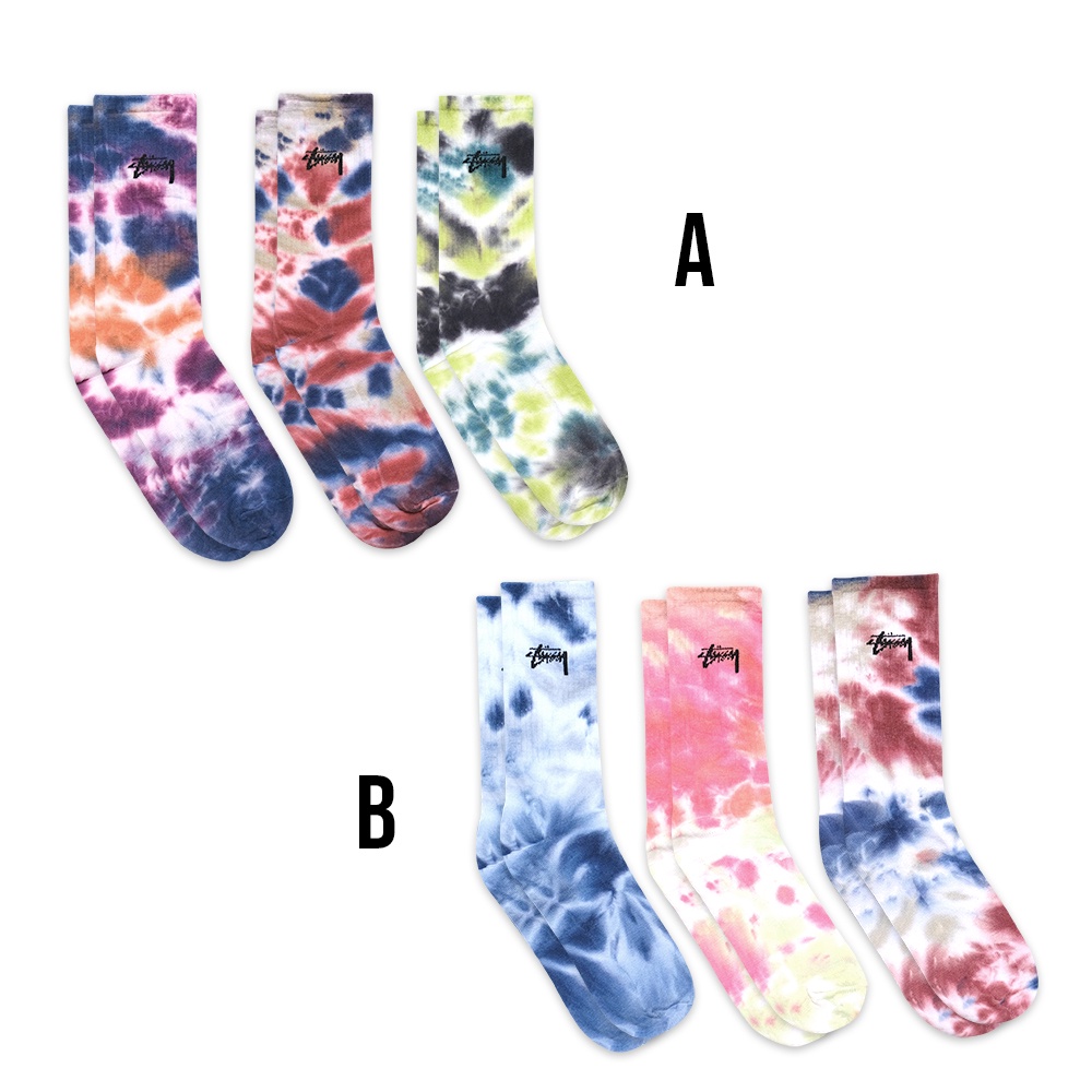 Stussy Tie Dye Mid Socks 3-Pair Pack