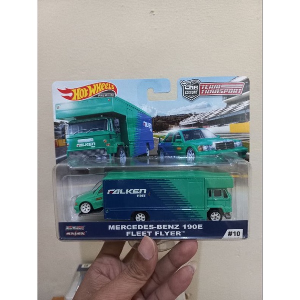 hotwheels team transport mercedes benz 190e falken