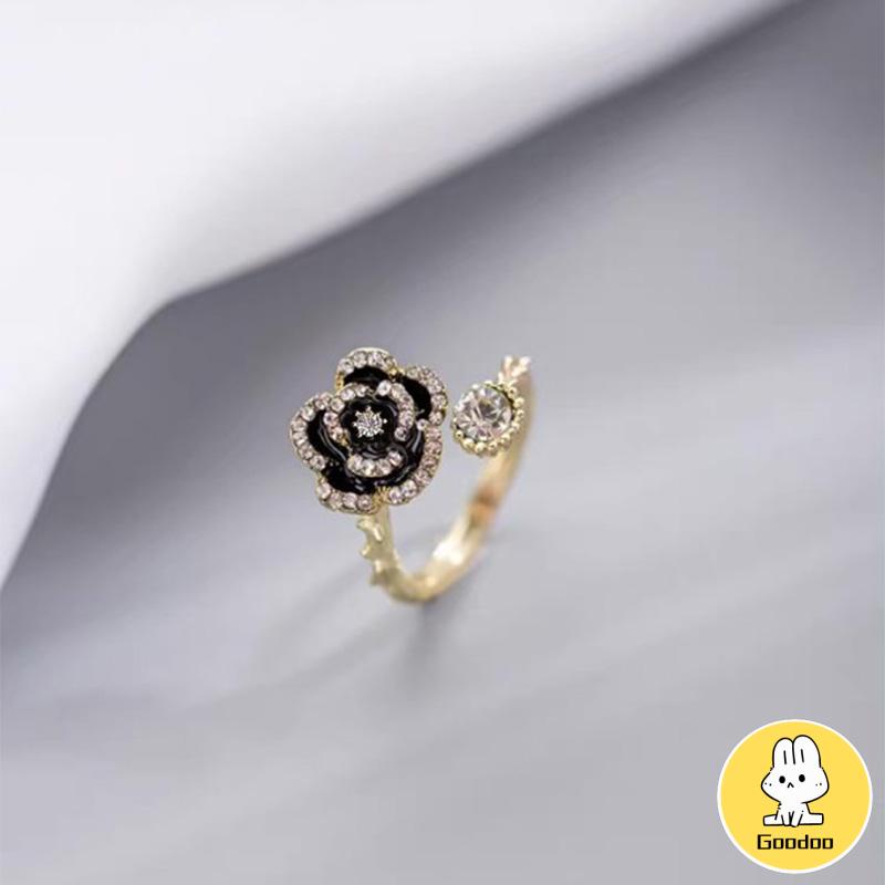 Cincin Camellia Berlian Aksesori Cincin Mewah Wanita -Doo