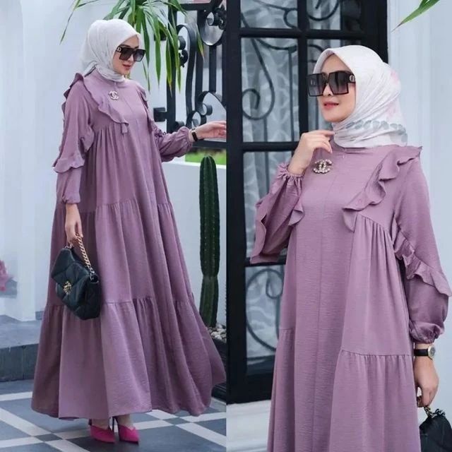 Jihana Dress Gamis Wanita Polos Pakaian Fashion Muslim Wanita Dewasa