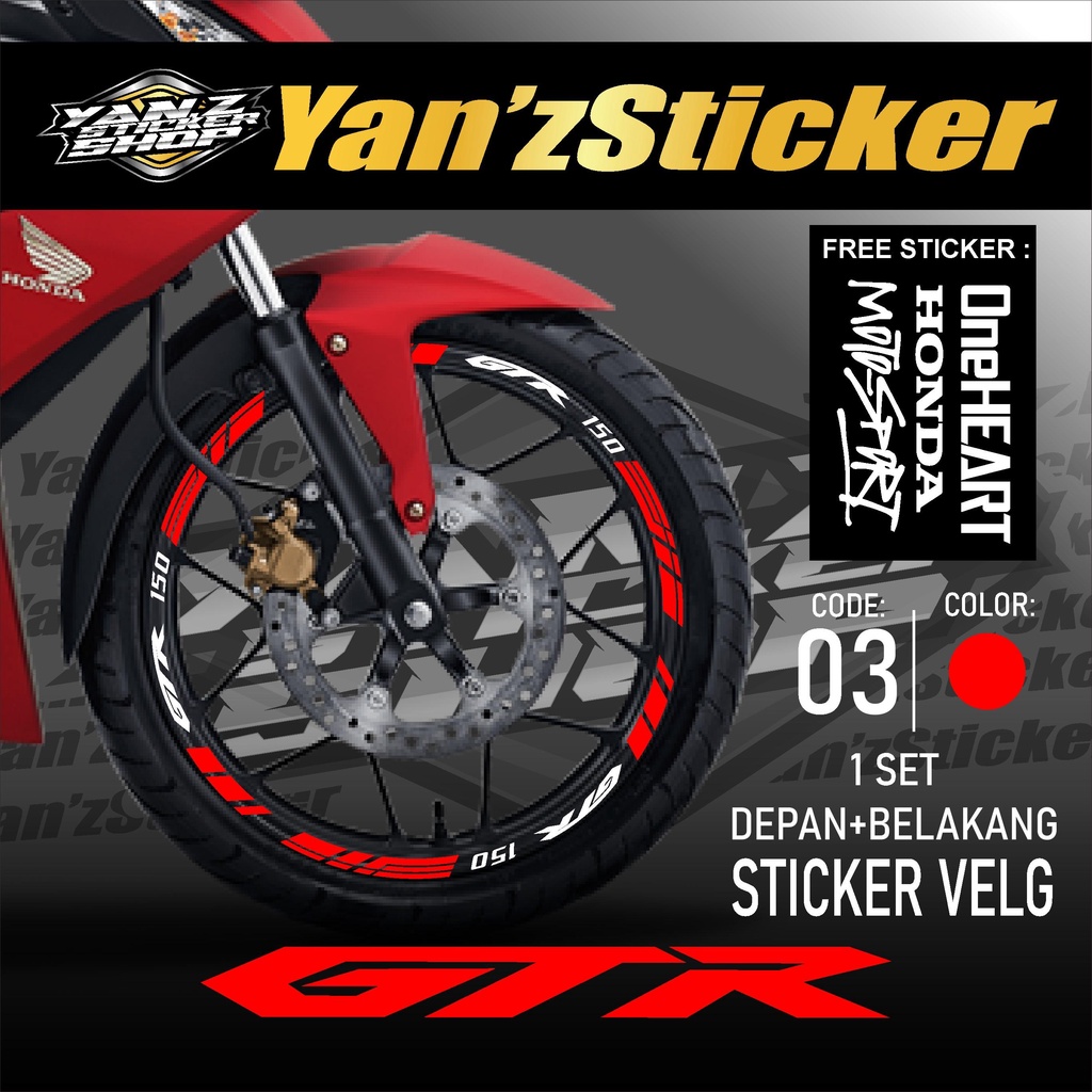 Aksesoris Stiker Cutting Sticker List Velg Motor Honda SUPRA GTR 150 Lis Pelek Velk Variasi Set Depa