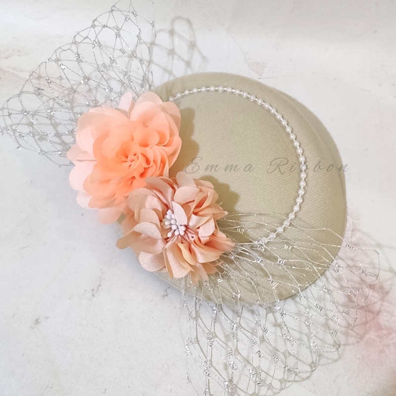 fascinator hat/ topi michiko/ bando topi/ bondu topi/ jepit rambut topi/ bandana bayi/ topi bunga