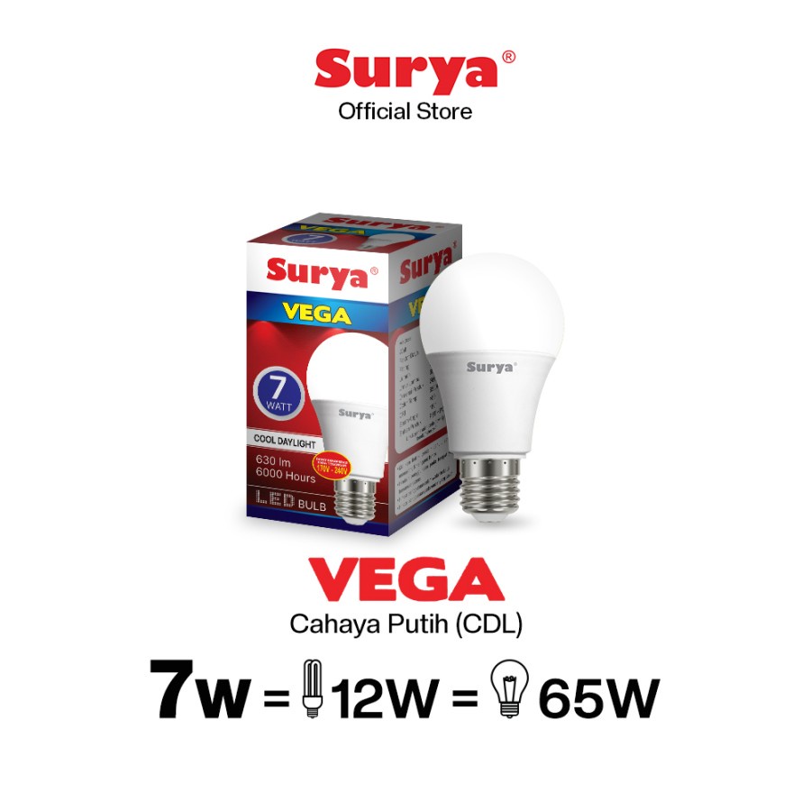 Surya Lampu LED Vega 5/7/9/12/15/18/22 Watt - Putih