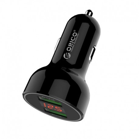 ORICO UPK-2U-BK-BP Dual Ports USB Car Charger with Display Screen