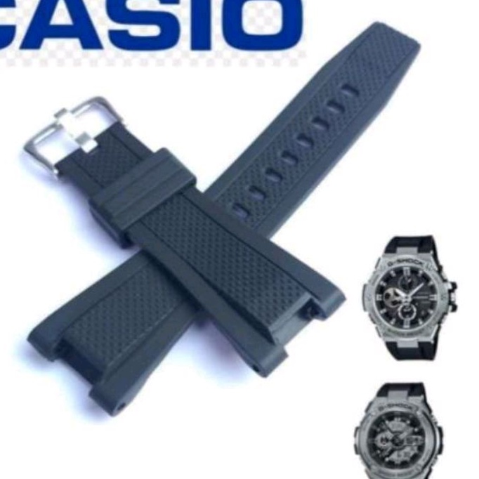 STRAP TALI JAM CASIO GST-200 GST200 RUBBER STRAP JAM CASIO GST-200 GST200 WARNA HITAM