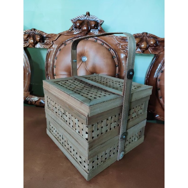 Rantang Kotak Bambu Rantang 2 Susun