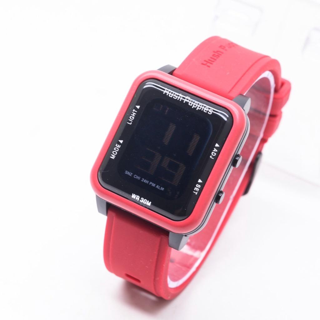 PA JAM TANGAN RUBBER DIGITAL SEGI HUSH PUPPIES GROSIR MURAH KARET SPORT LED PRIA WANITA COUPLE HP017