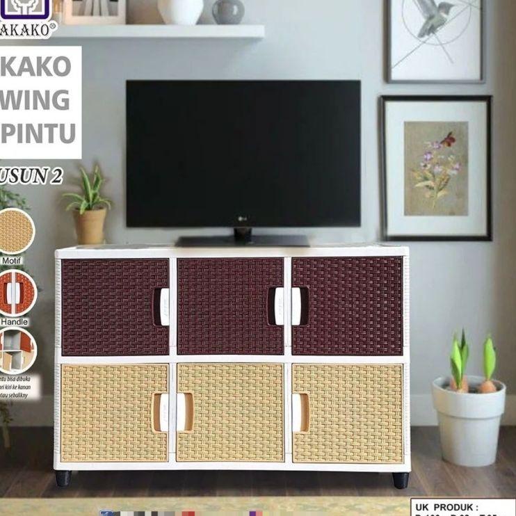 12.12 MALL AKAKO - PROMO TERBATAS FULL GARANSI  Lemari Pakaian Plastik Akako SWING Fancy 3 Pintu Jum