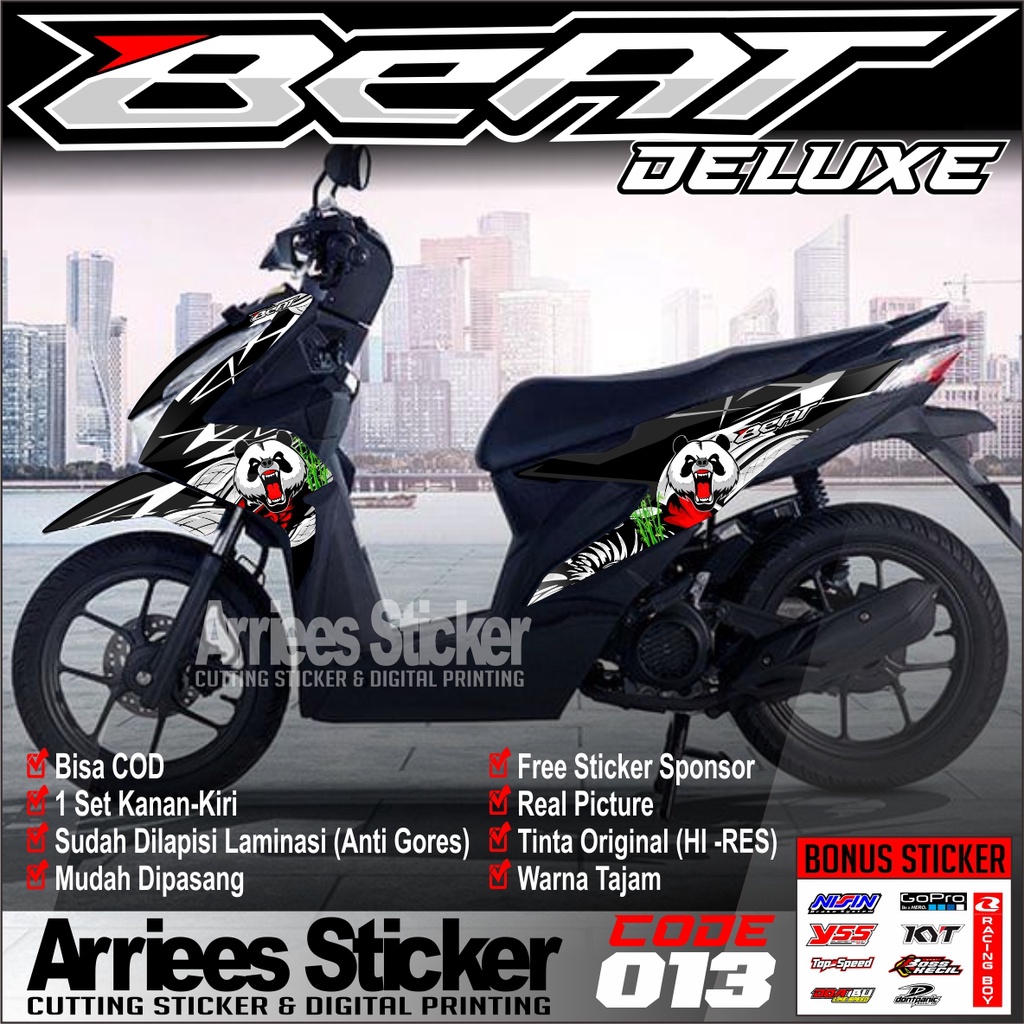 Decal Sticker Honda New Beat street / Deluxe 2020-2023 Motif Panda - stiker honda beat new street St