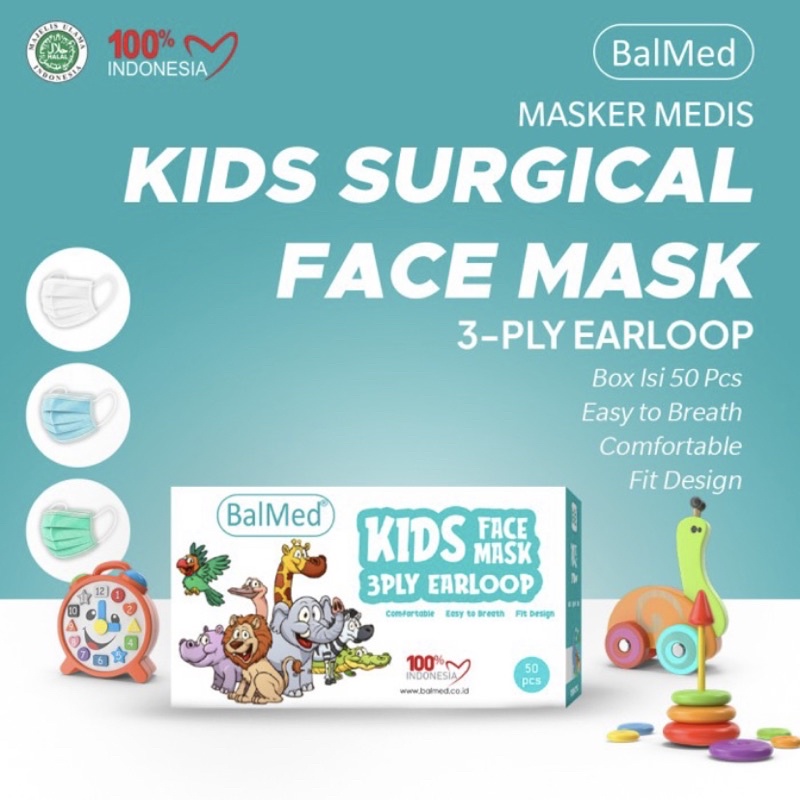 Masker Anak Balmed 3ply Medis Earloop