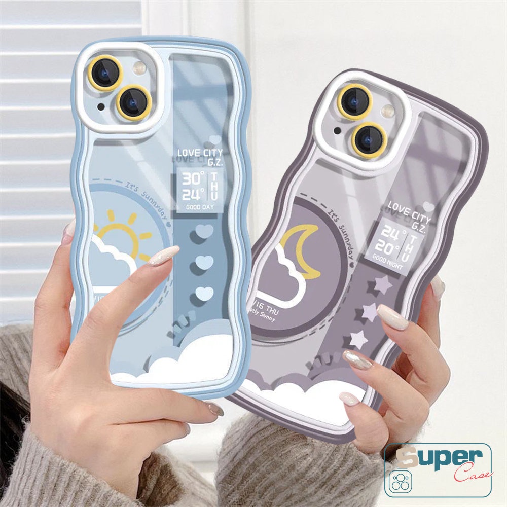 Vivo Y35 Y02 Y21 Y15 Y15s Y02s Y16 Y22s Y12 Y75 Y20 Y22 Y17 V20 V21 V25E V25 Y12s Y12i Y21s Y11 Y33s Y15A Y91 Y30 Y50 Y91C Couple Siang Malam Ramalan Cuaca TPU Soft Case Cover