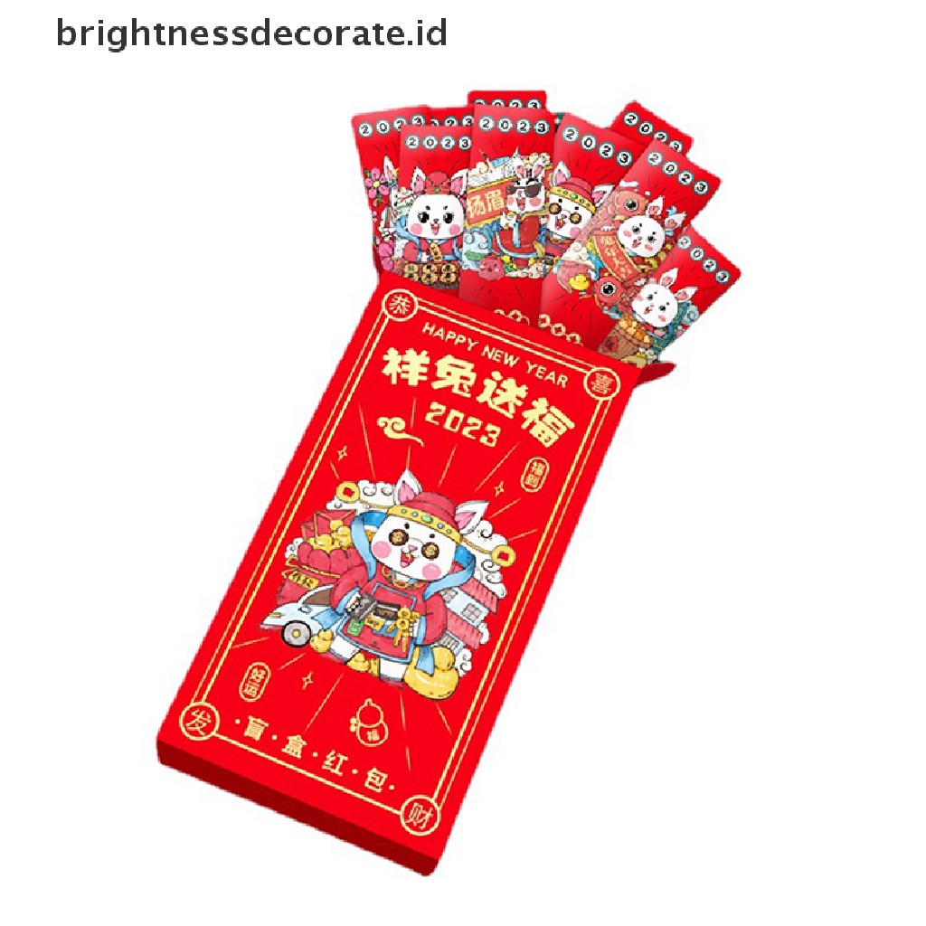 [Birth] 12pcs Imlek Chinese New Year Red Packets Creative Money Bags Amplop Merah2023Musim Semi Festival Disegel Tahun Baru Hong Bao [ID]