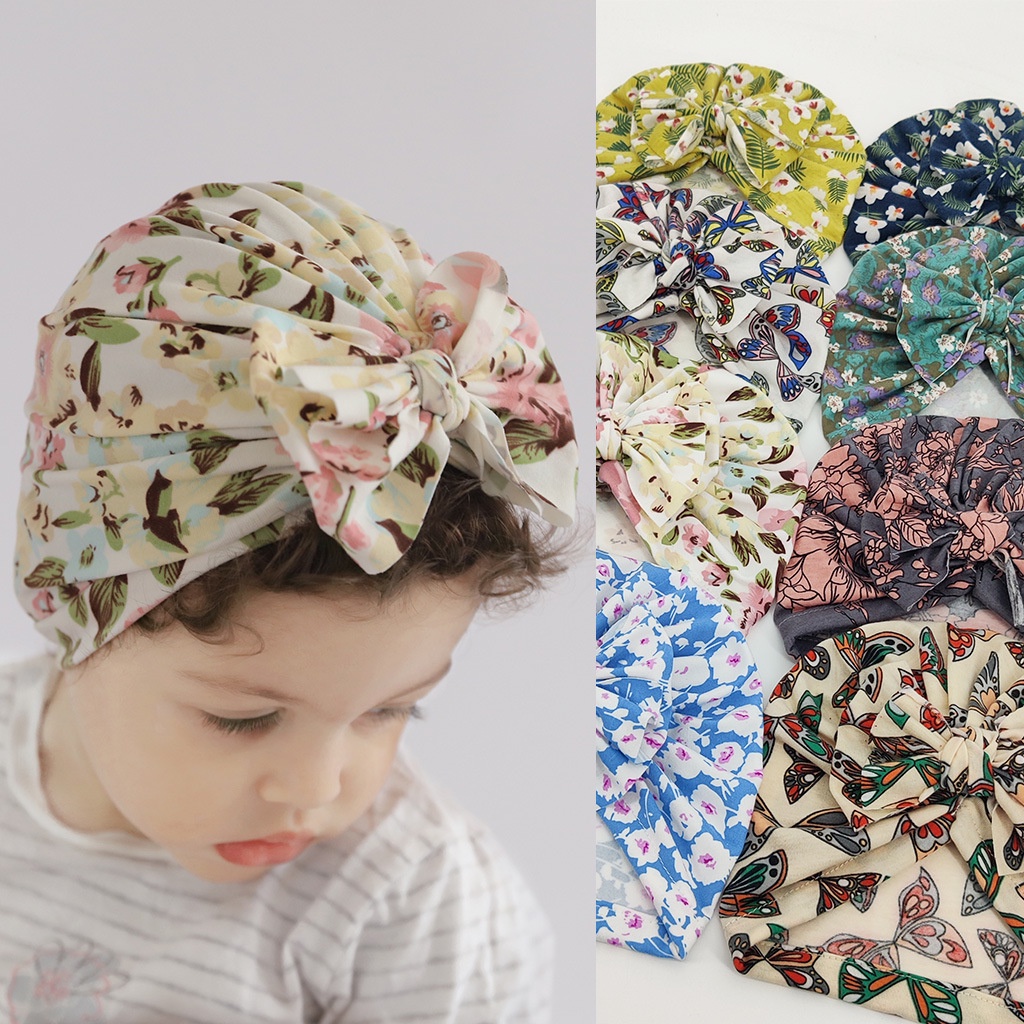 TB2-Turban Anak Bayi Perempuan Import Corak Bunga2