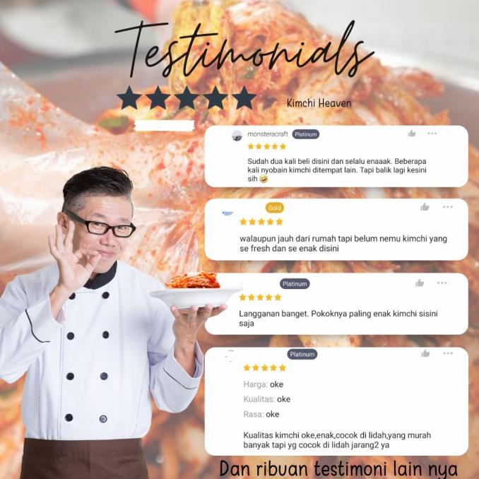 

FRESH KOREAN KIMCHI MIX (SAWI. LOBAK. TIMUN) PER 100G HALAL