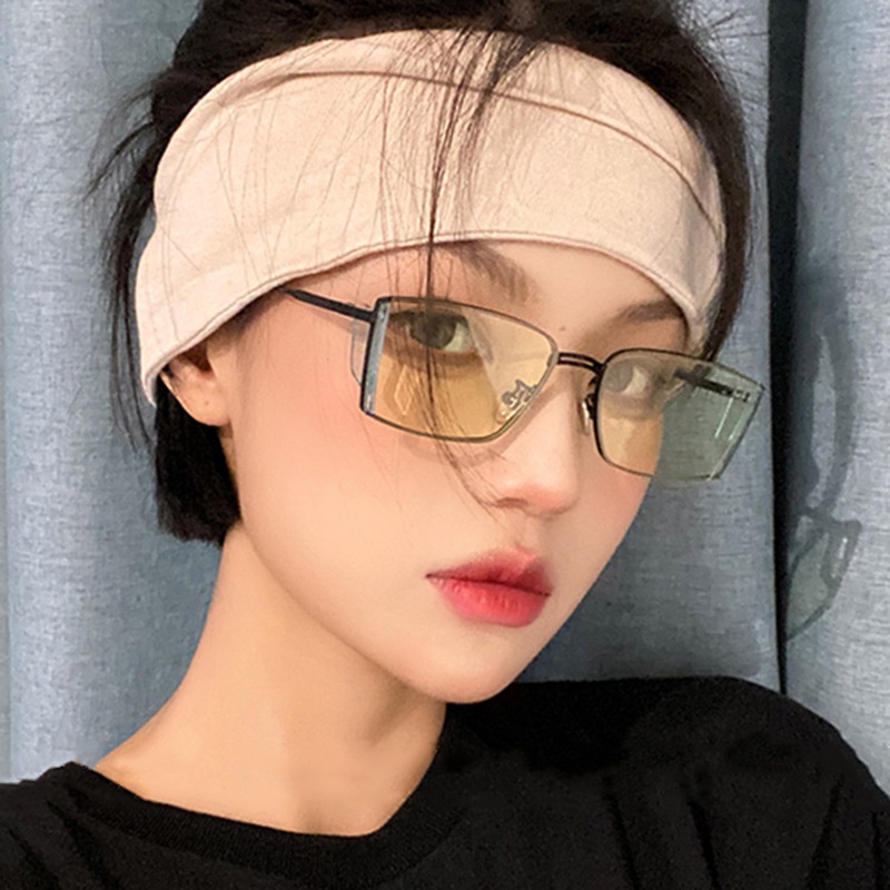 Kacamata Hitam Lensa Hip Hop Ocean Kacamata Bingkai Kecil Metal Untuk Pria Dan Wanita