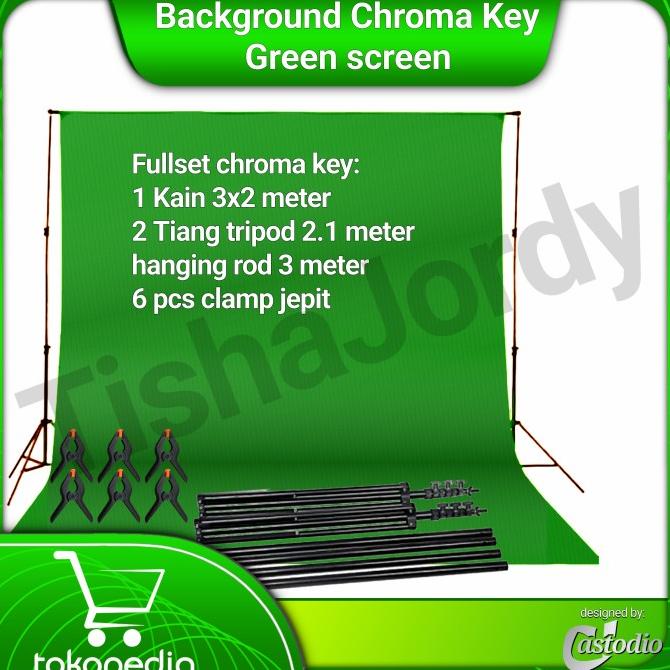 Paket Greenscreen chroma key backdrop green screen background studio