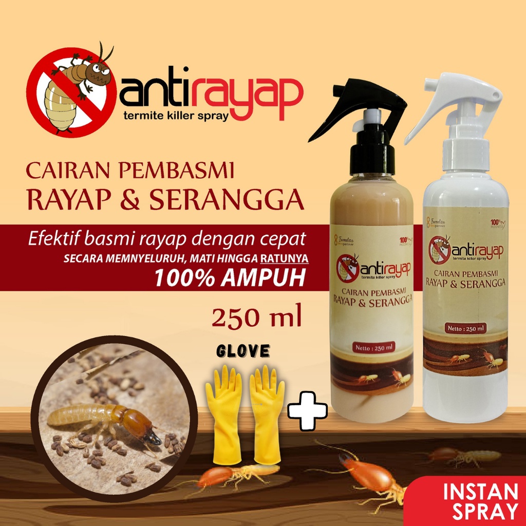 Obat Cairan Anti Rayap Pembasmi Rayap Racun Semprot  Kemasan 250 ml Spray