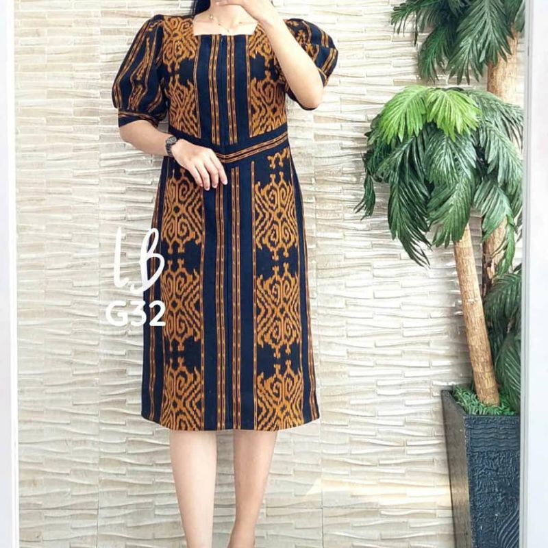 dress pesta baju tenun pesta tenun laris tunik tenun baju tenun jepara dtb163