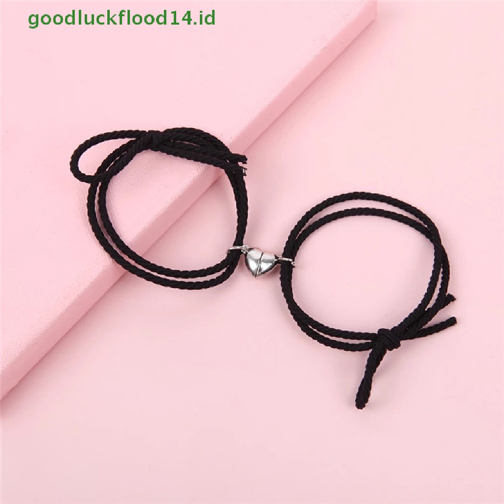 [GOOGFOUR] 2pcs Couple Heart Gelang Tali Braided Distance Magnet Attract Hadiah Persahabatan [TOP]