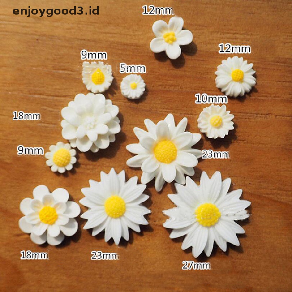 [Rready Stock] 11x Daisy Resin Flatback Ch Cabochon DIY Scrapbooking Hiasan Kepala Dekorasi Craft (ID)