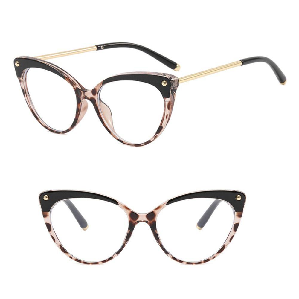 R-flower Rivet Cat Eye Glasses Women Eyeglasses Pelindung Mata Anti-Cahaya Biru Kacamata