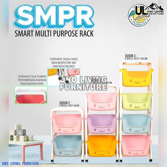 RAK MAINAN ANAK RAK RODA RAK DAPUR / RAK KAMAR MANDI / LAUNDRY RAK SERBAGUNA RAK SMRP TABITHA RAK SMART TABITHA