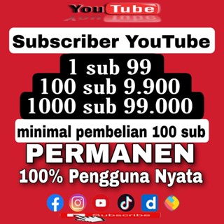 Image of SUBSCRIBER YOUTUBE TERMURAH BERGARANSI AMAN MONETISASI HIGH QUALITY SUBSCRIBERS