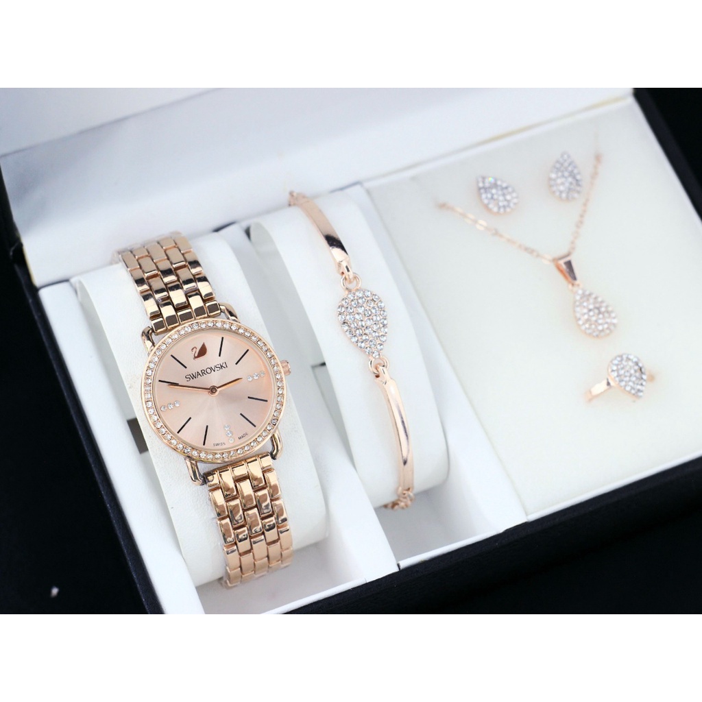 Jam Tangan Wanita Fashion W3705K Tali Rantai Free Box &amp; Baterai Cadangan